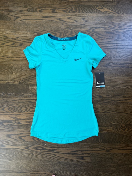 Nike Tops - Nike Pro Women's V-Neck Performance Shirt - Teal Blue